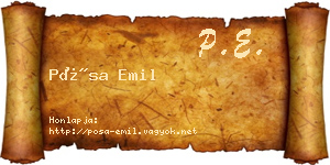 Pósa Emil névjegykártya